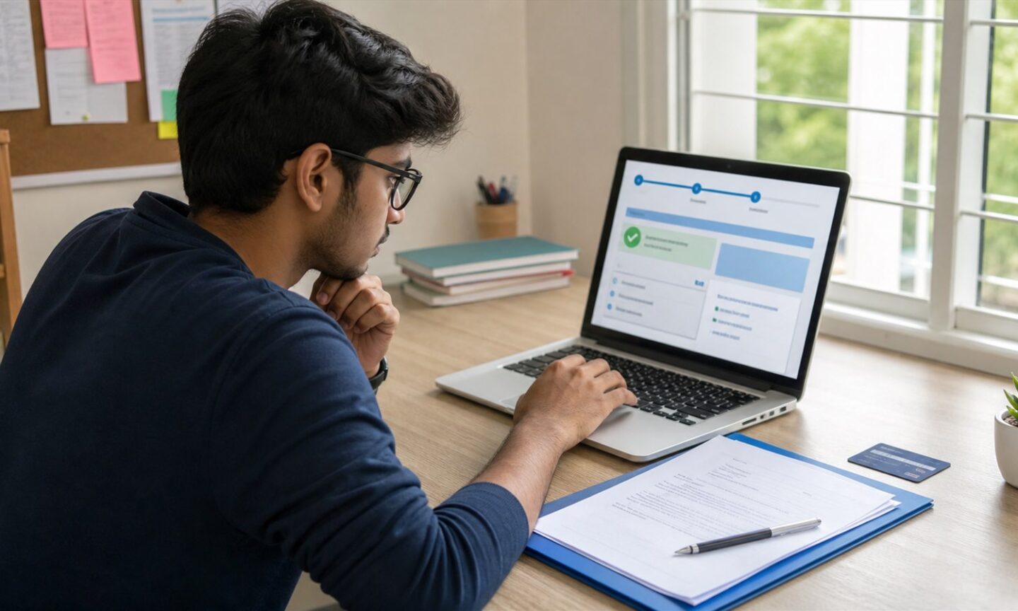 Engineering student confirming an ACPC Gujarat Round 3 college seat through an online admission portal