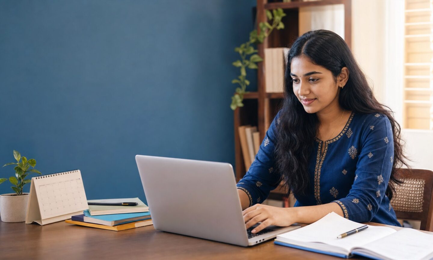 Indian student completing Alagappa University July 2026 distance admission application online