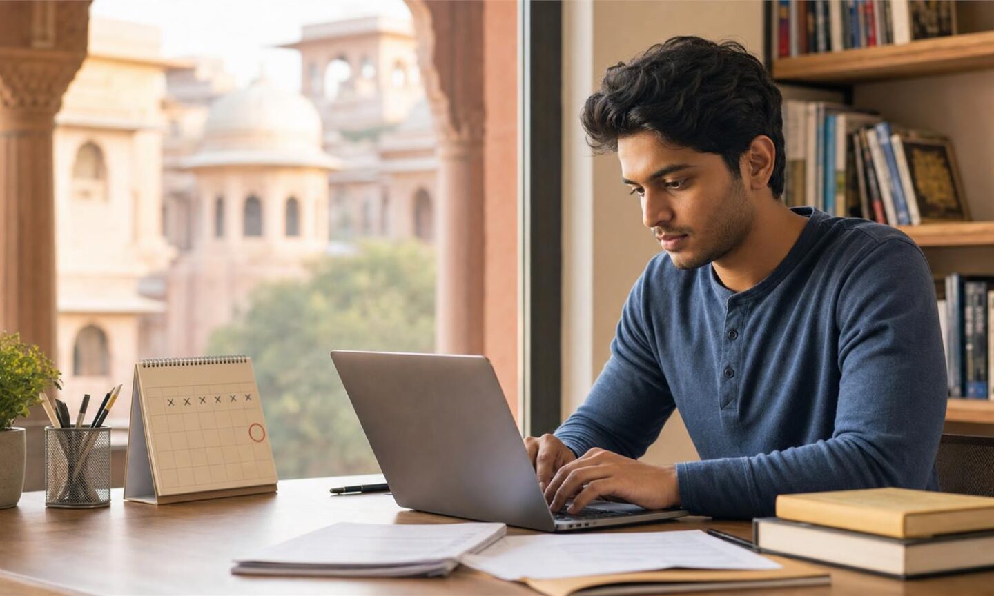 Student completing the Amity University Jaipur 2026 online admission form before the July 25 deadline