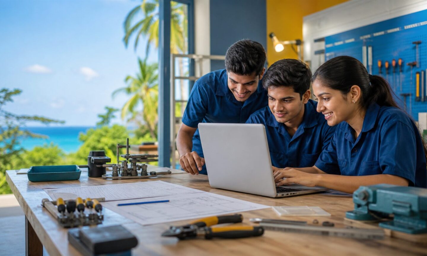 Vocational students applying online for Andaman and Nicobar government ITI trades