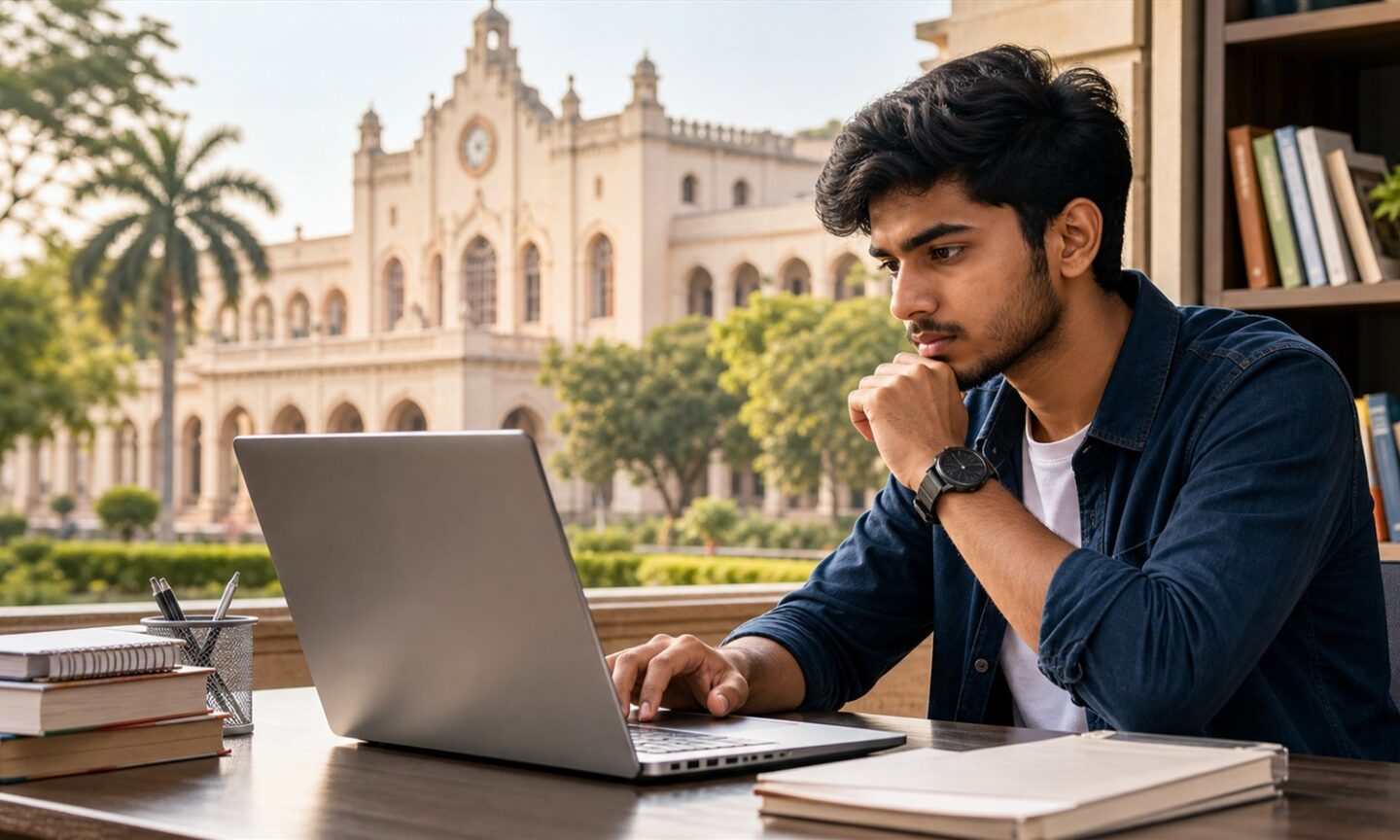 Engineering student checking AUEET 2026 Phase-II fee payment deadline online