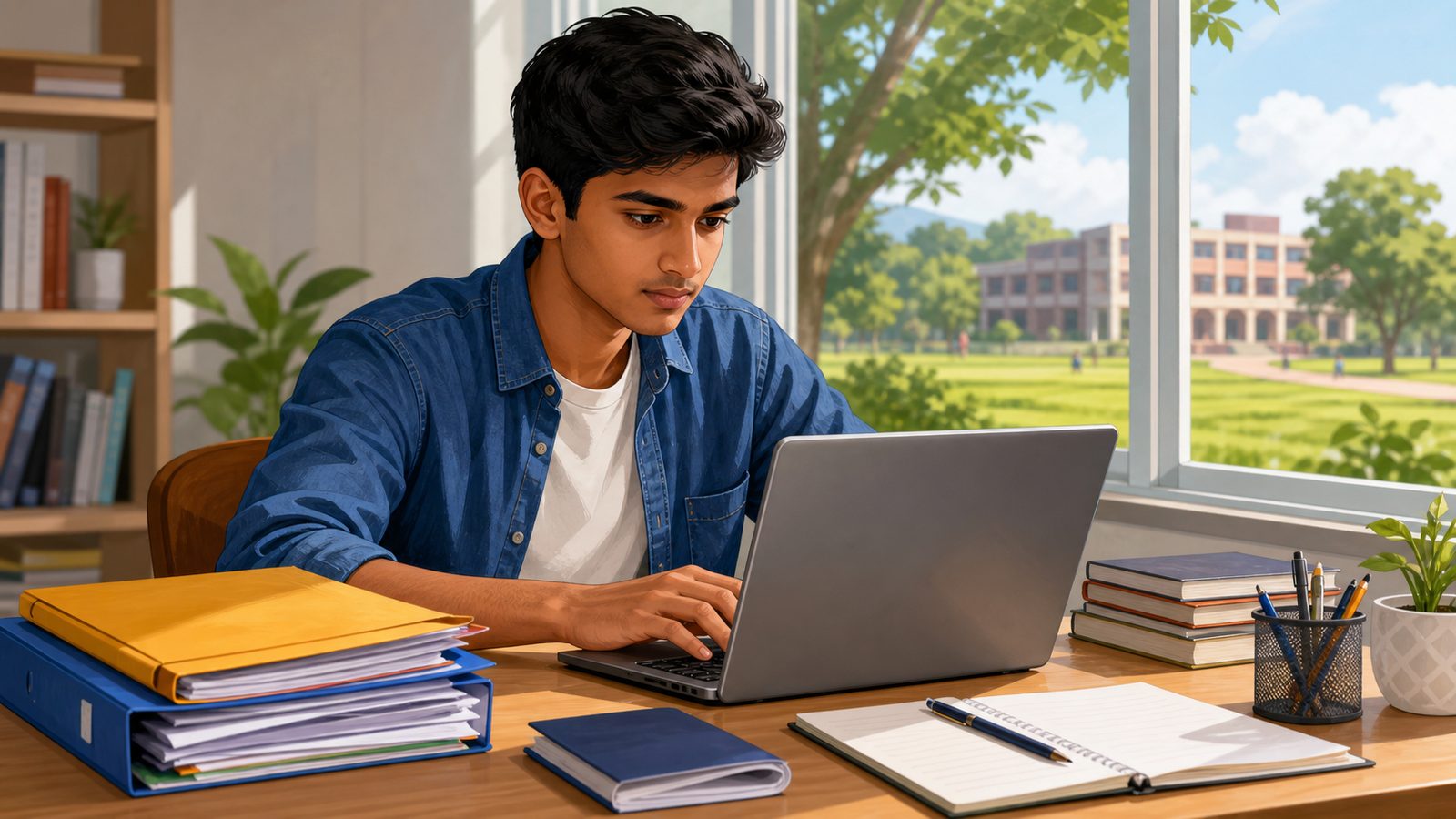 Bihar student completing a BC EBC Post-Matric Scholarship application for 2026-27