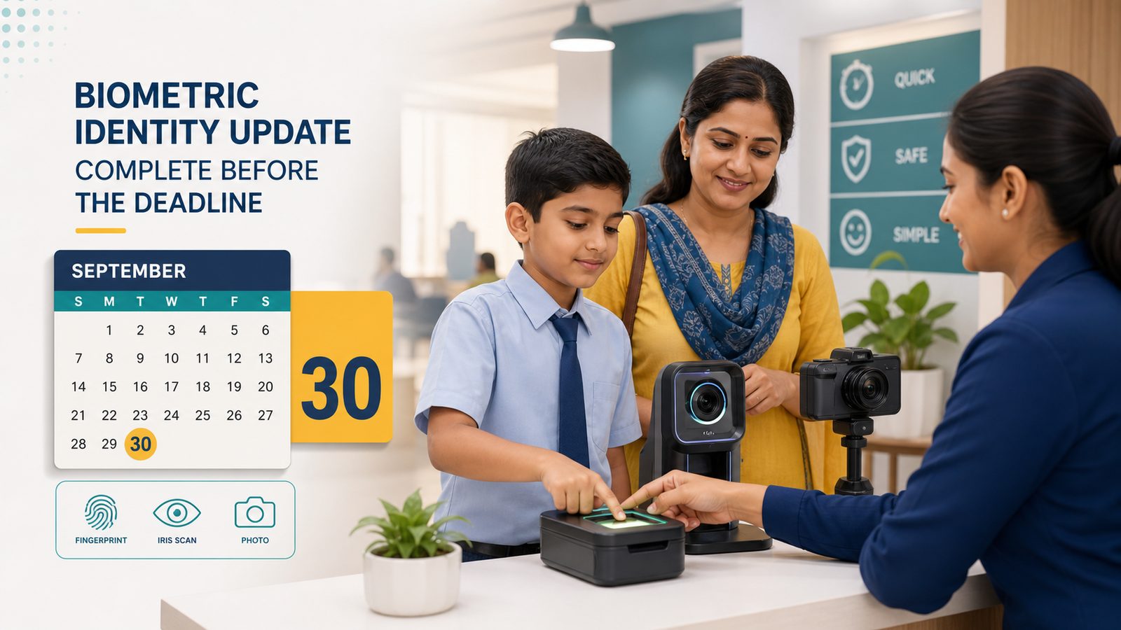 Free Child Aadhaar Biometric Update: September 30 Deadline