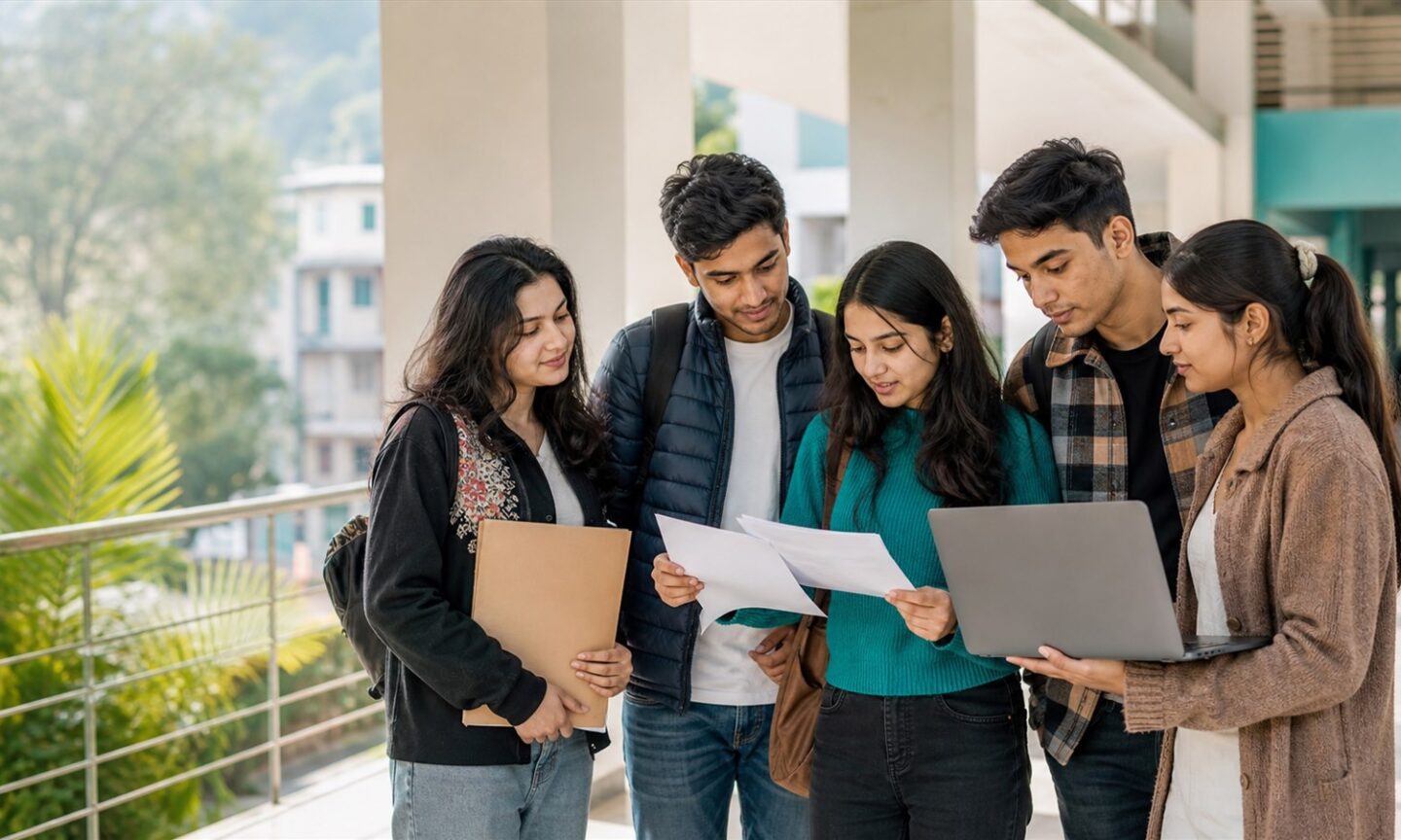 Cotton University applicants reviewing UG spot and PG merit-list admission documents