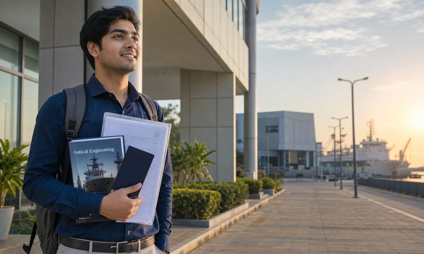 Marine engineering applicant arriving for CUSAT counselling with original documents and passport