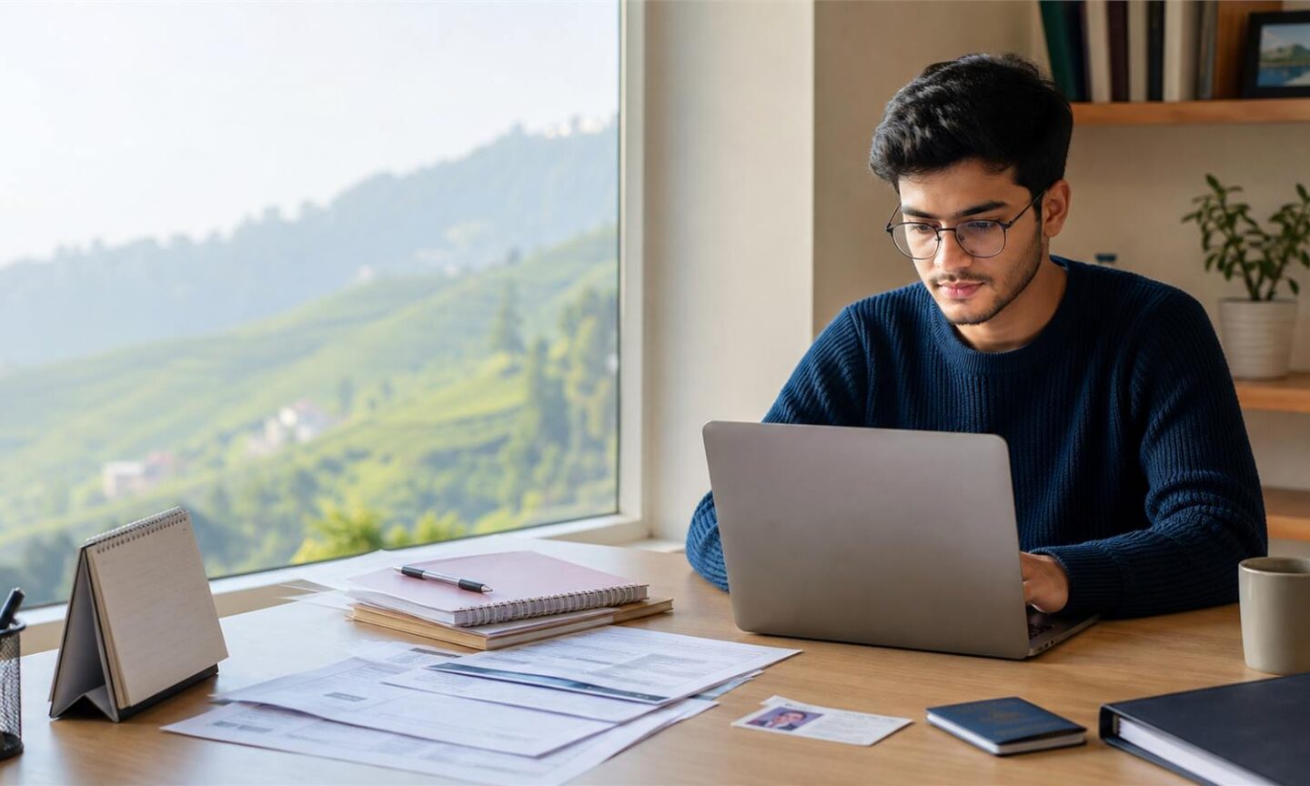 Postgraduate applicant reviewing Darjeeling Hills University admission dates and online application requirements
