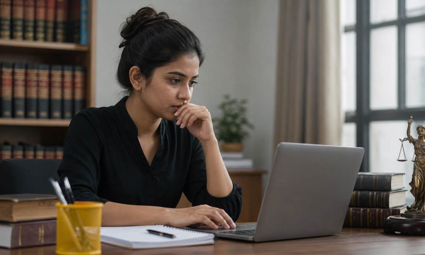 Law applicant checking a Delhi University spot-round approval and fee payment