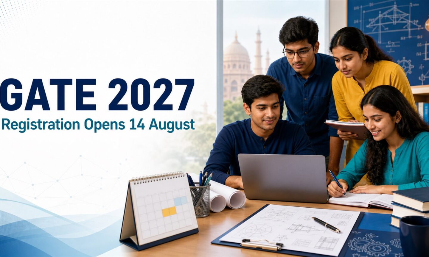 Students preparing for GATE 2027 registration opening on August 14