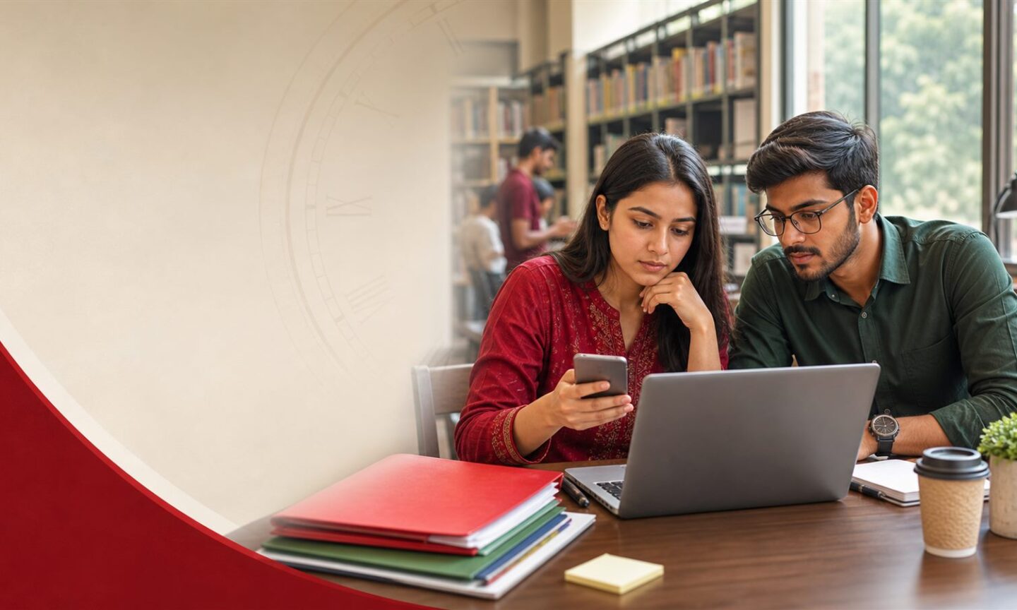 Gauhati University postgraduate applicants monitoring a phone and laptop for an admission payment link