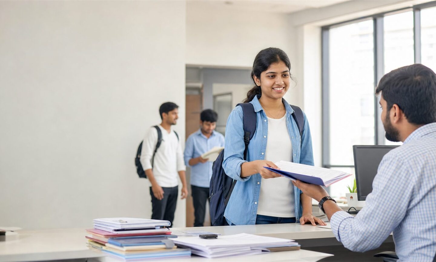 Indian teaching-course applicant submitting documents for IPU B.A. B.Ed verification 2026