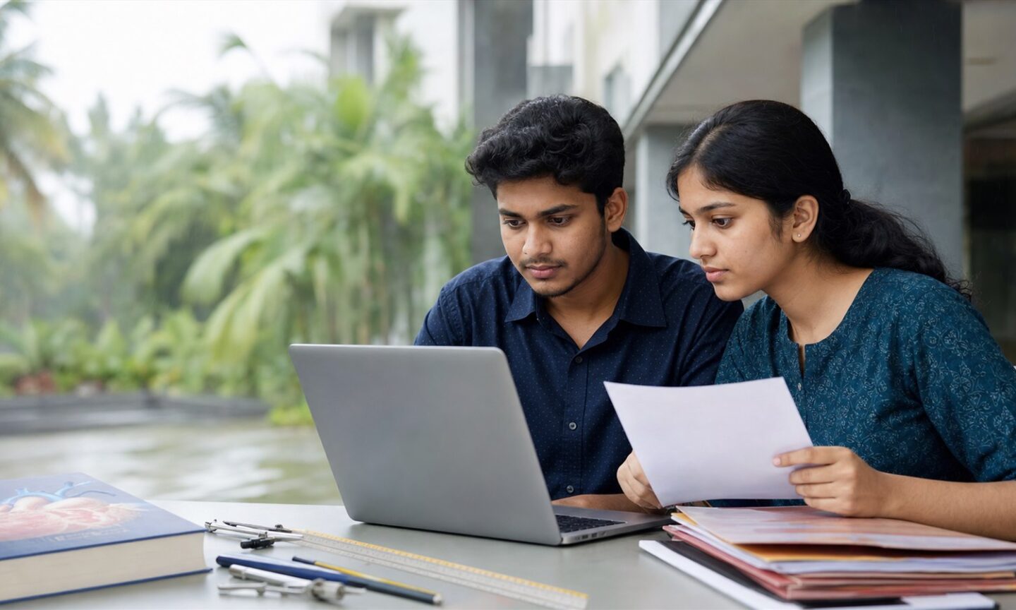 Kerala applicants checking a KEAM Medical and Medical Allied course application online