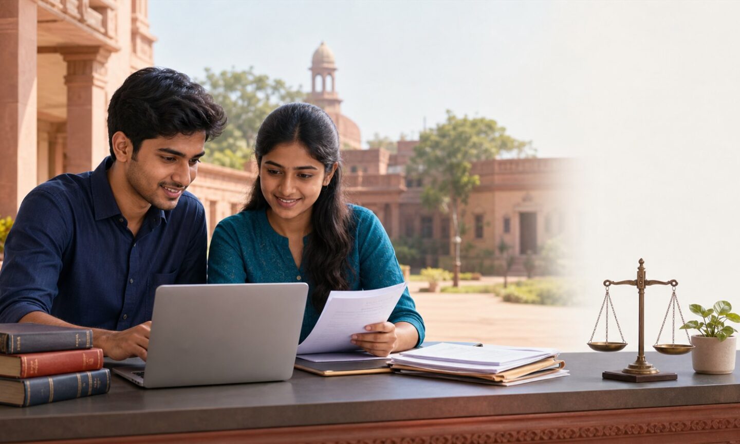 Law applicants reviewing Odisha SAMS three-year LLB allotment and admission documents