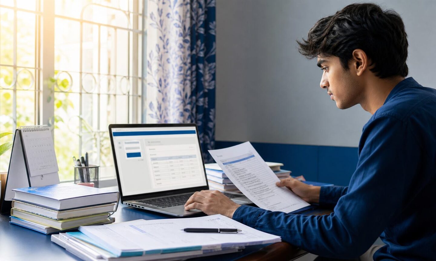 West Bengal student checking a WBCAP mop-up seat allotment and preparing admission documents
